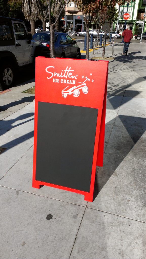 Smitten Ice Cream Sidewalk sign