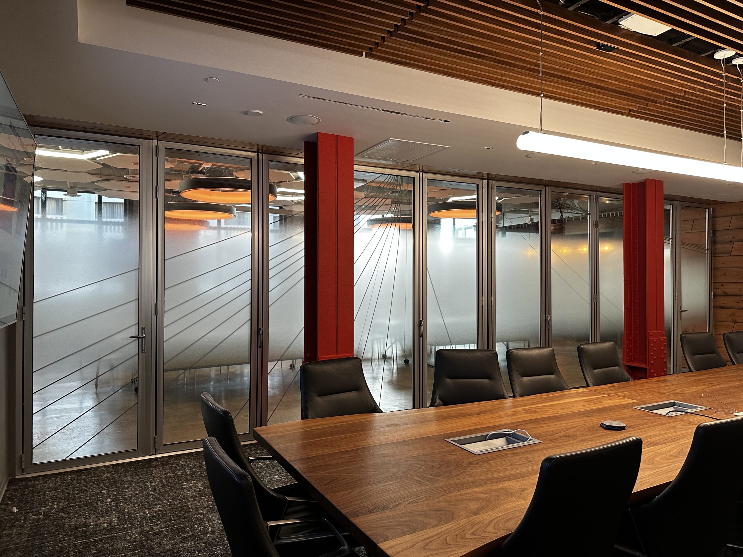 Custom window covering privacy film for SmithGroup San Francisco by Martin Sign.